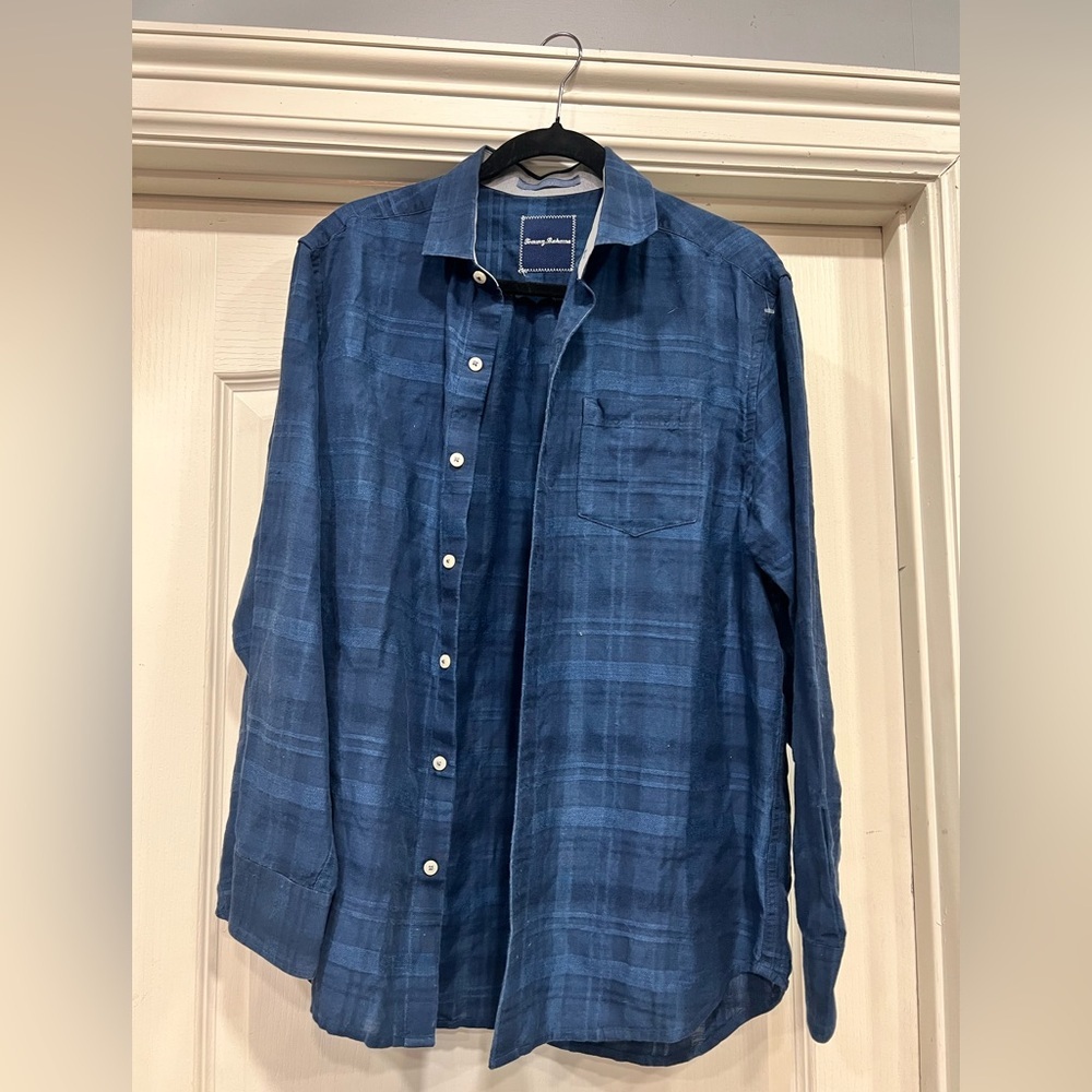 Tommy Bahama Plaid Striped Button Down Shirt Men’s Medium Long Sleeve